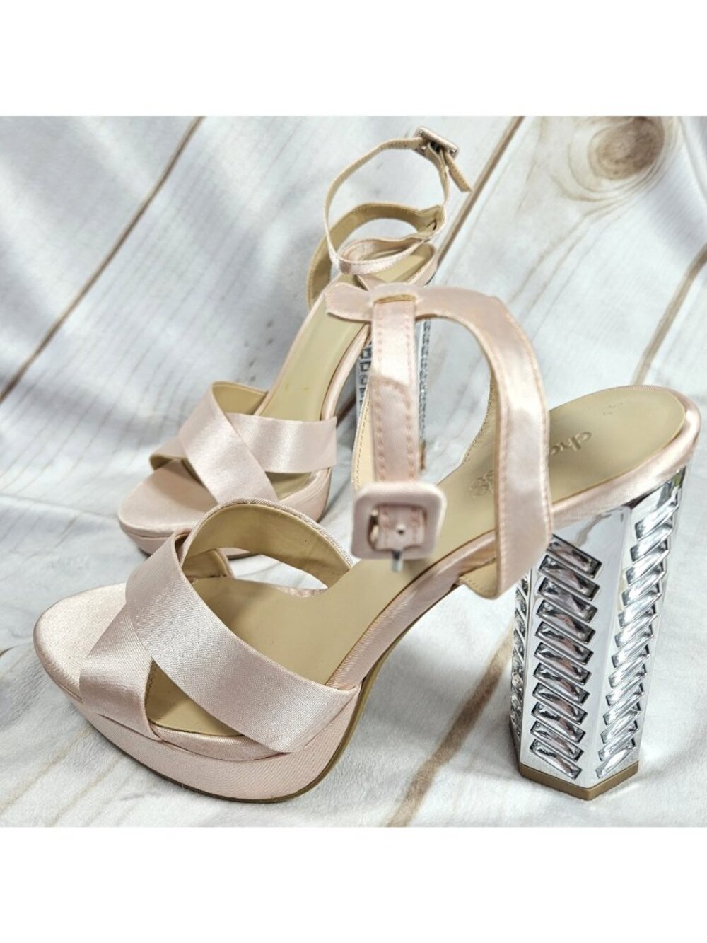 Charlotte Russe Platform Heels Size 7 Pink Satin Formal Wedding Festival Dance
